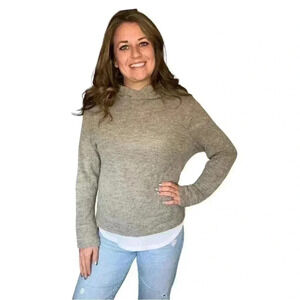 Vince. Grey Wool Blend Hoodie Medium